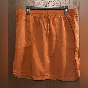 Dip Rust Brown Drawstring Casual Skirt XL